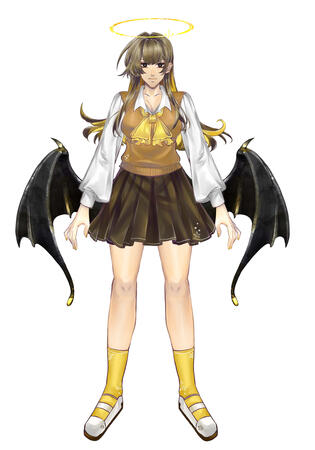 Sample of [Simple design] with added accessories [halo] and [wings]